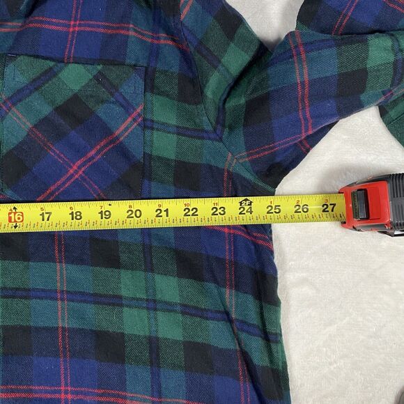 Old Navy 2 Piece Flannel Plaid Pajama Set Green Red Blue Pockets Men's Sz XL - Picture 9 of 11